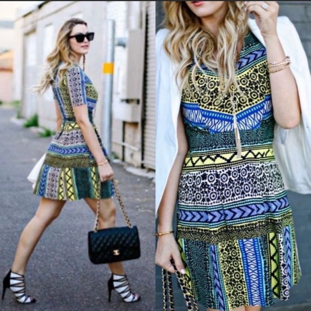 Anthropologie Plenty by Tracy Reese Tribal Print Dress New Moon Size 6